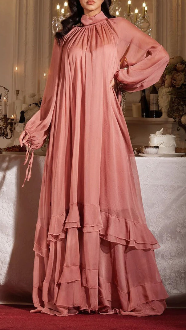 AIIZIE Jedrzej Romantic Ruffle Maxi Dress | Flowy Long Sleeve Gown for Women - product image