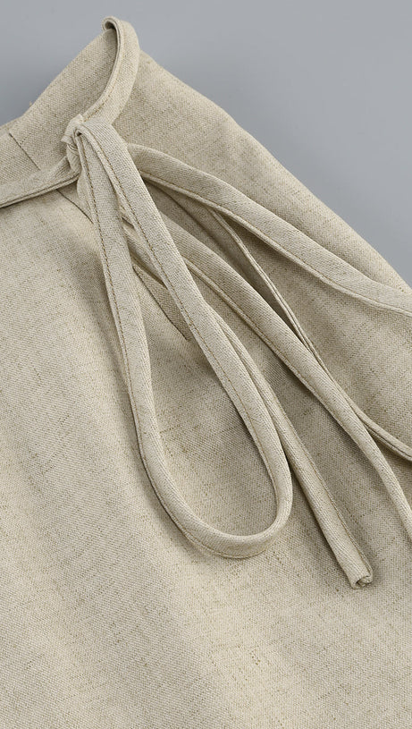 ALTHEA BEIGE CUT OUT BLAZER WITH METAL BUTTON