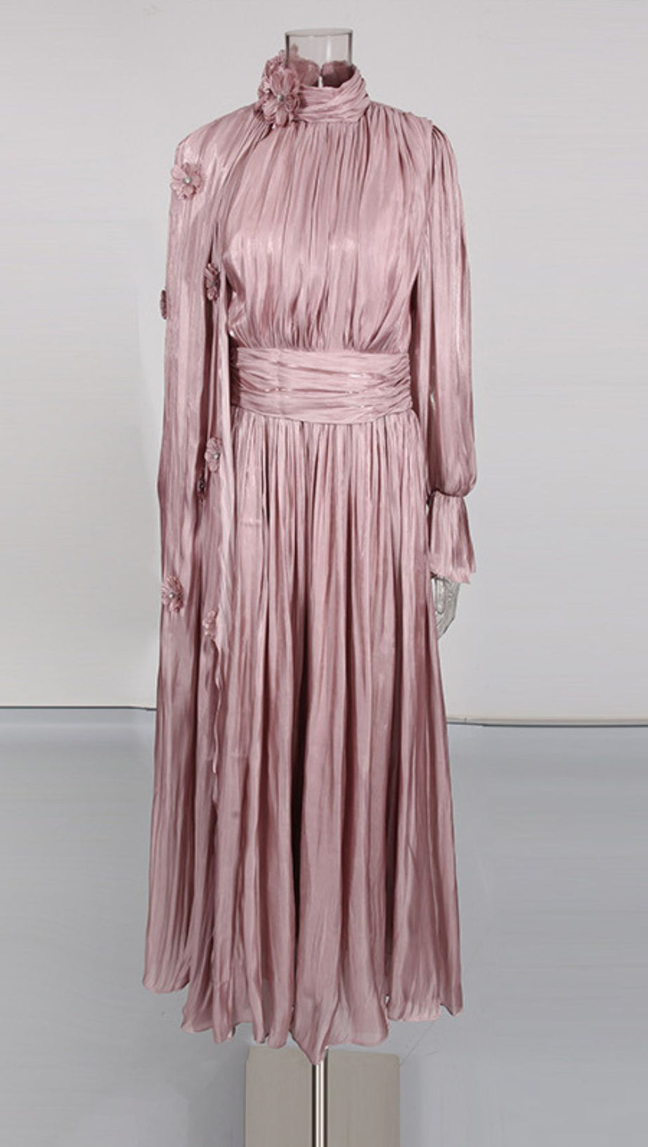 IRFAN FLOWER LONG SLEEVE MIDI DRESS