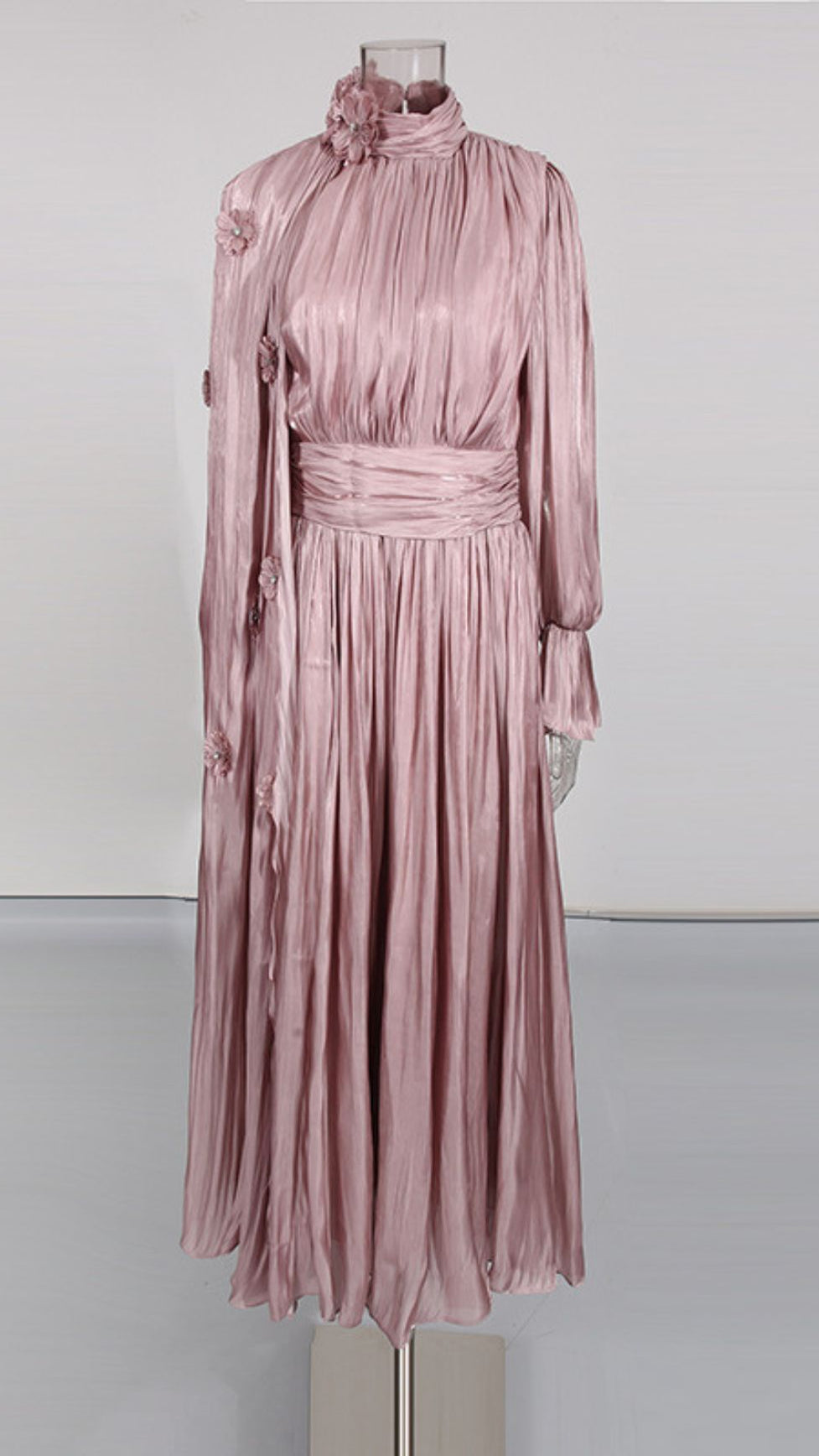 IRFAN FLOWER LONG SLEEVE MIDI DRESS