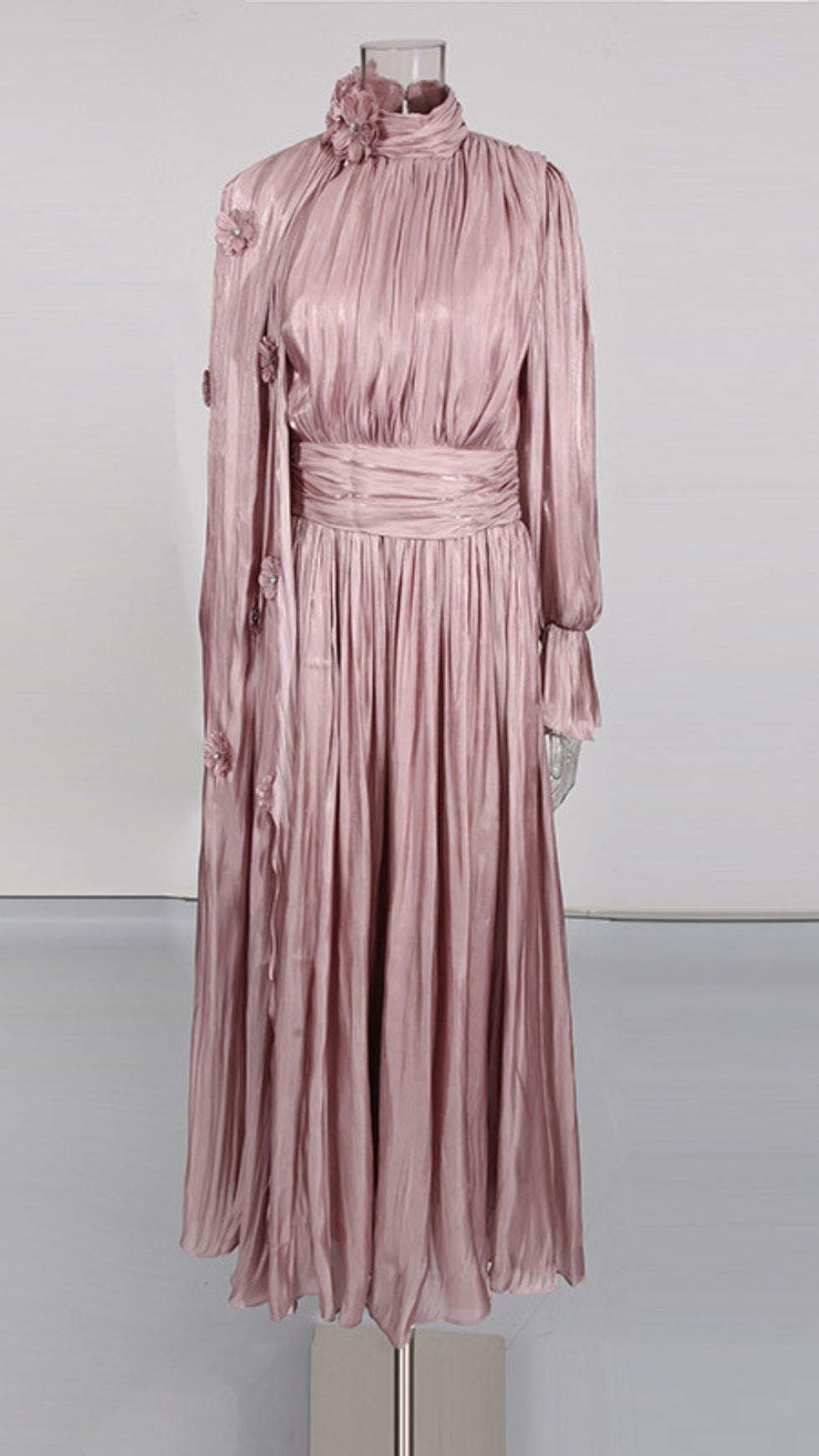 IRFAN FLOWER LONG SLEEVE MIDI DRESS