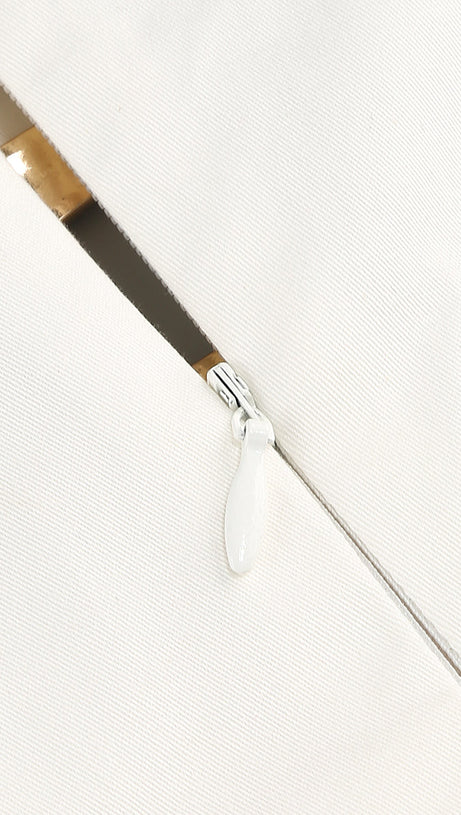 ARABELA BUCKLED MINI DRESS IN WHITE