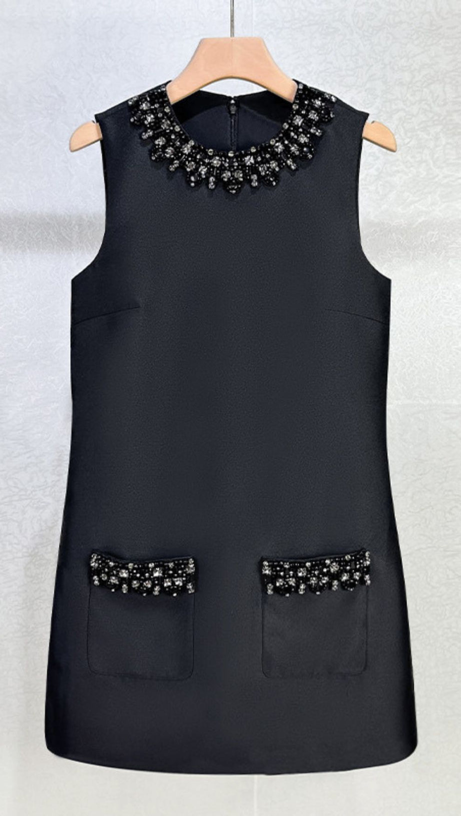 Black Taffeta Embellished Mini Dress – Sparkle & Glam Cocktail Style