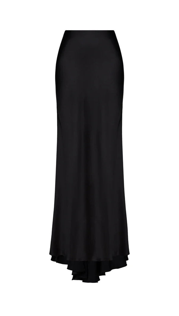 3D-Weißblumen-One-Shoulder-Maxikleid in Schwarz