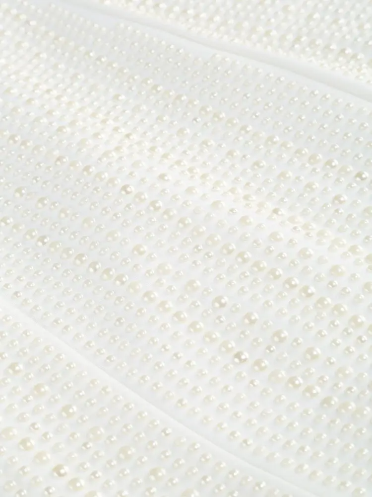 AIIZIE PEARL STUDDED WHITE MINI BODYCON DRESS - product image