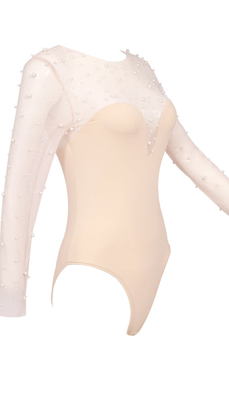 MESH PEARL JUMPSUIT TWO PIECE