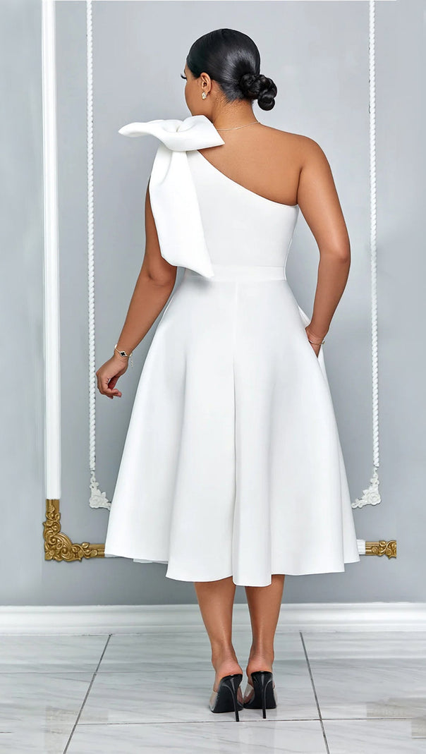AIIZIE ARABELLE BOW MIDI DRESS - product image