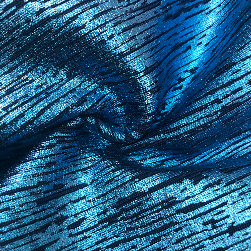 AIIZIE STRAPLESS CRYSTAL WOODGRAIN FOIL PRINT MAXI DRESS BLUE - product image