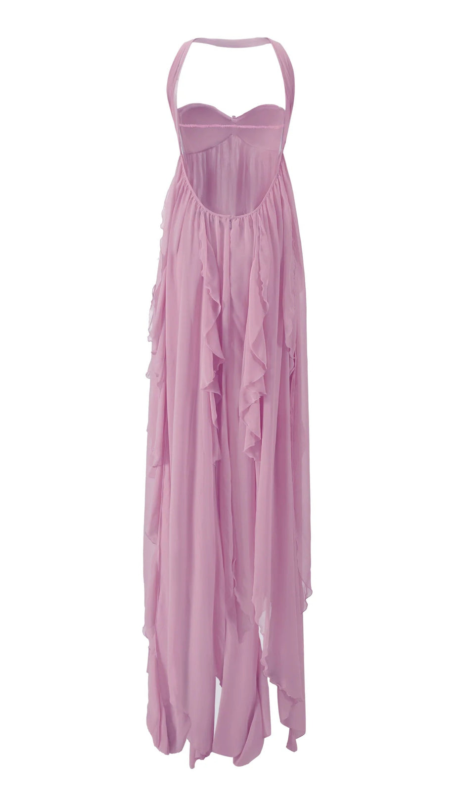 UNREGELMÄSSIGES MAXIKLEID AUS SPITZE IN Lila