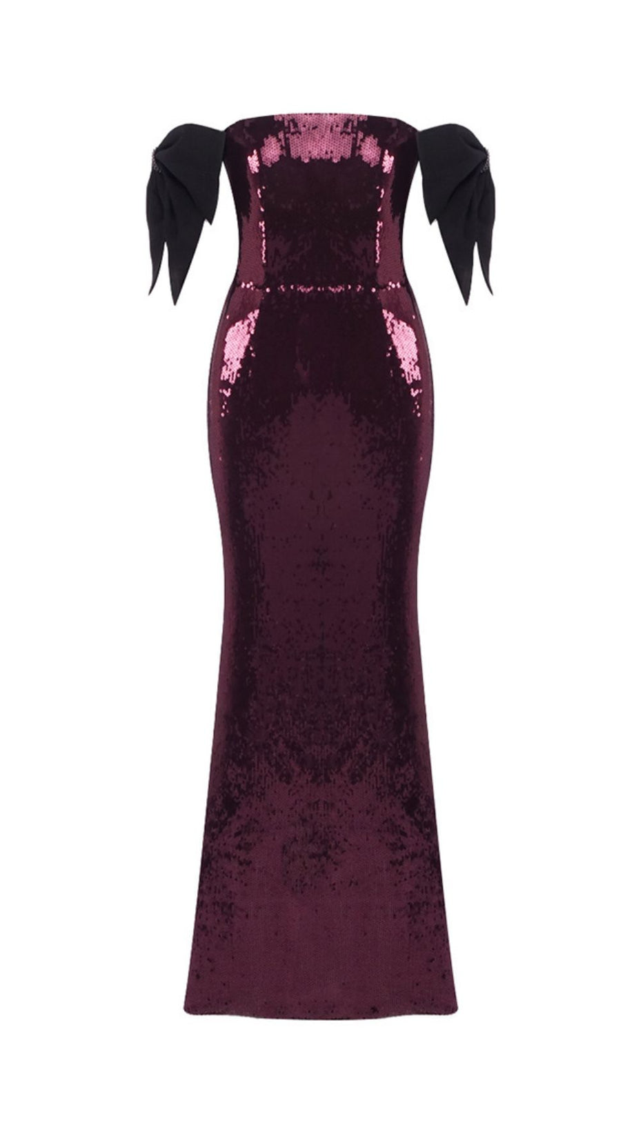 Jurek Sequin Off-Shoulder Bow Maxi Gown - Glamorous Formal Dress