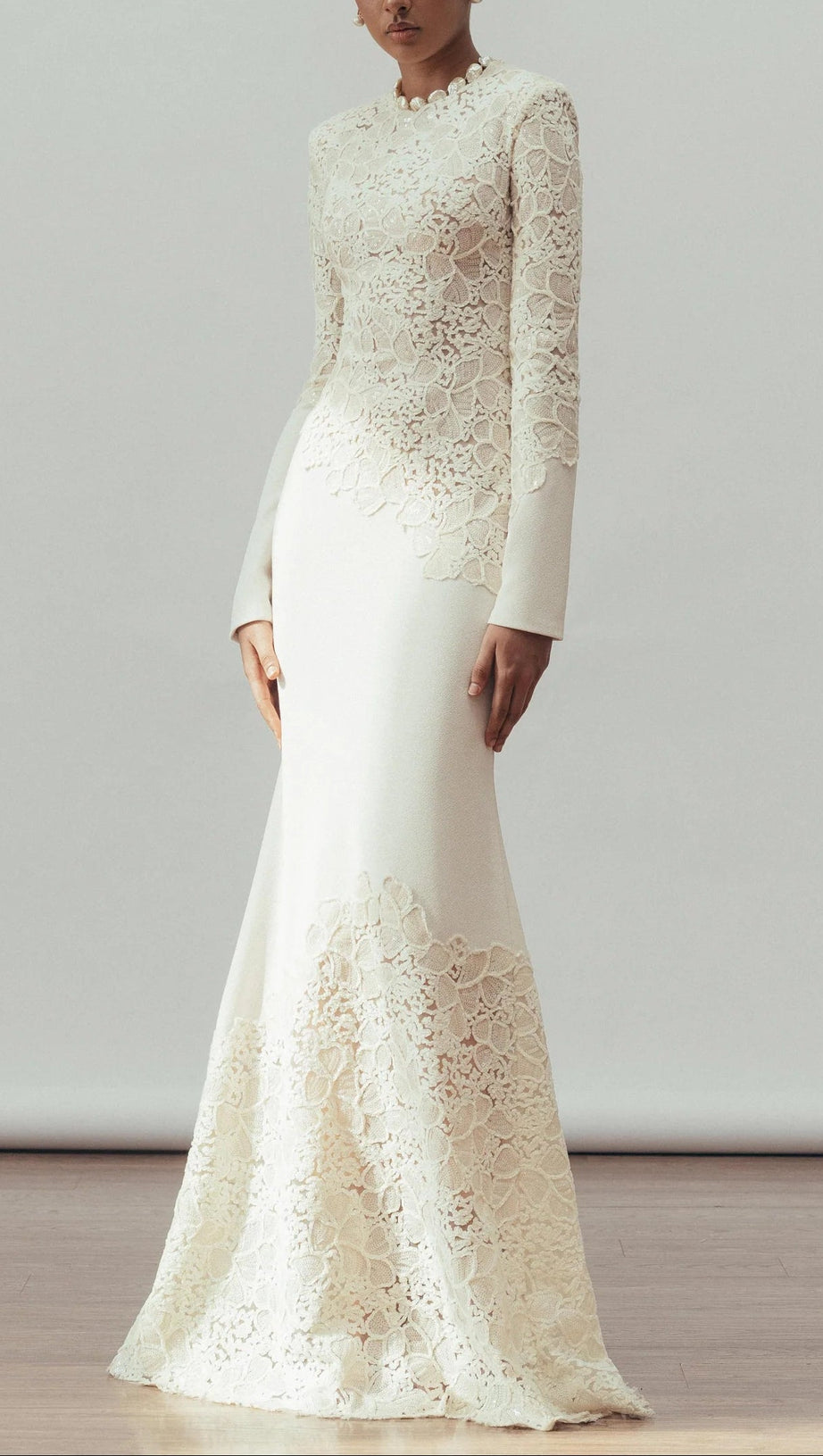 joanna white long sleeve Embroidered Maxi Dress
