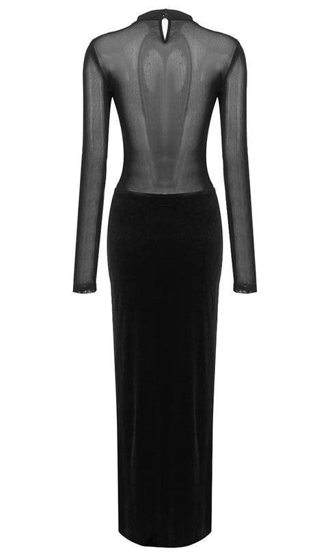 MEREDITH SEMI-SHEER MAXI DRESS