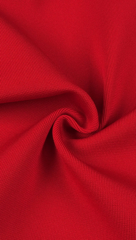 CUTOUT HALTER BACKLESS DRESS IN RED