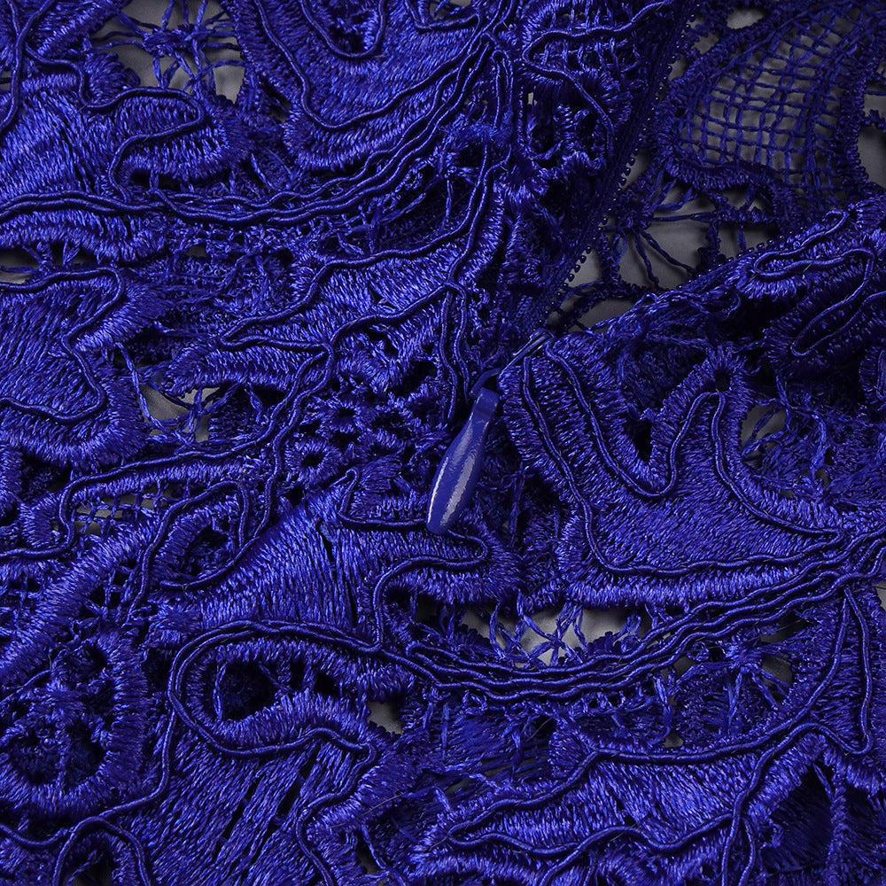 AIIZIE HERMIA ROYAL BLUE LACE LONG SLEEVE MINI DRESS - CHIC & VERSATILE FOR WOMEN - product image