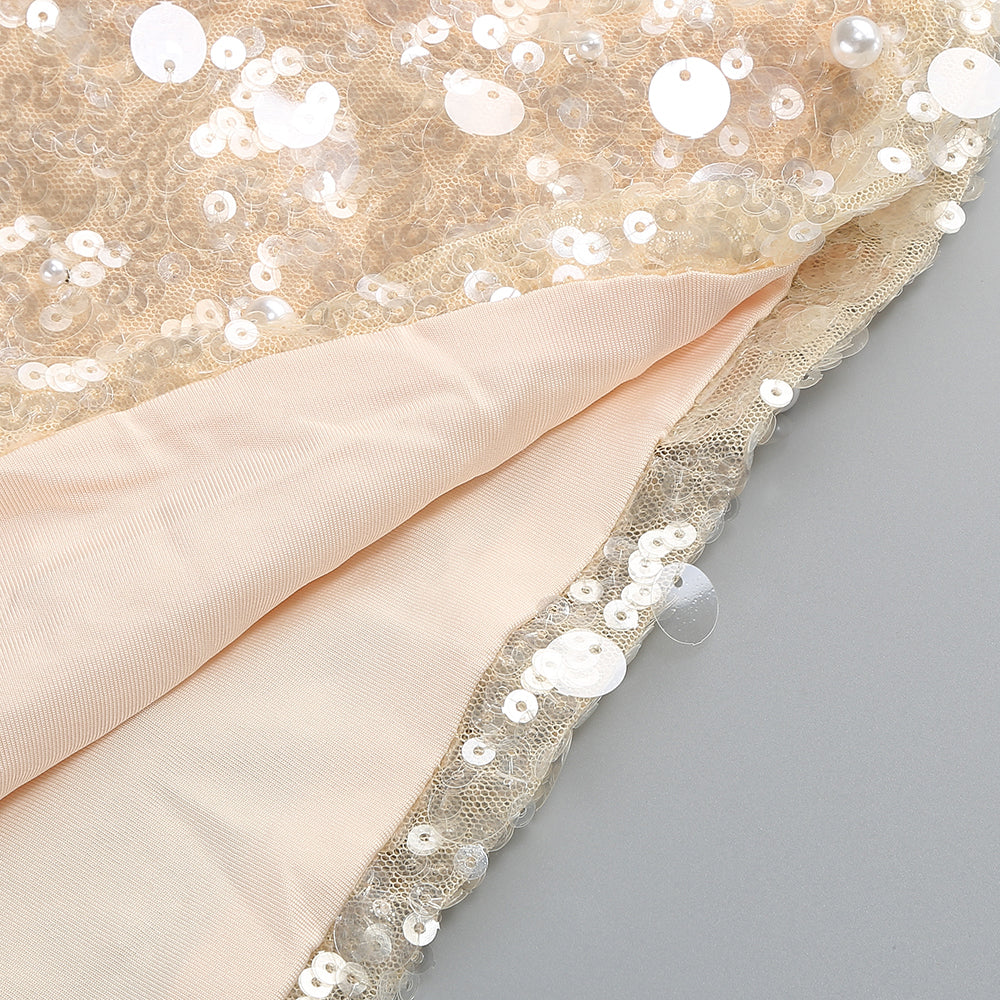 AIIZIE SEQUIN EMBELLISHED MINI DRESS IN GOLD - product image