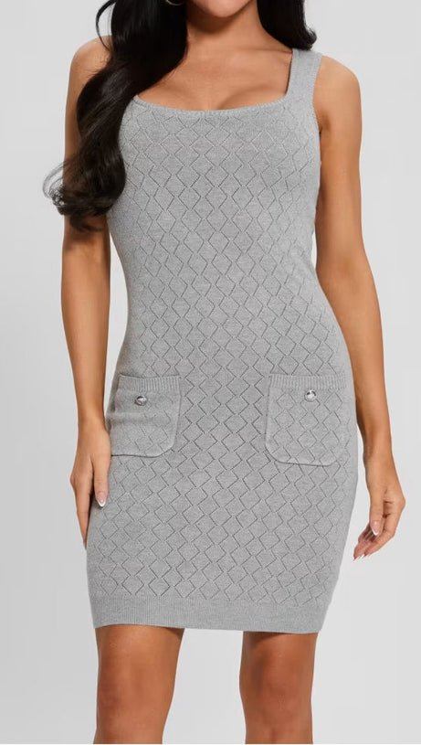 VICTORIA SWEATER MINI DRESS IN GREY