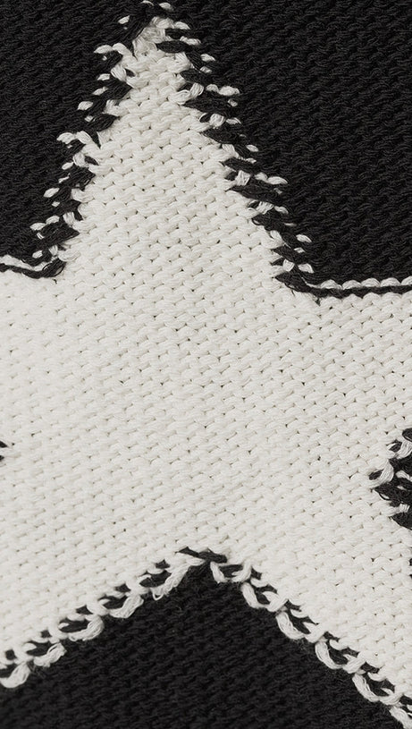 STAR JACQUARD BLACK CARDIGAN