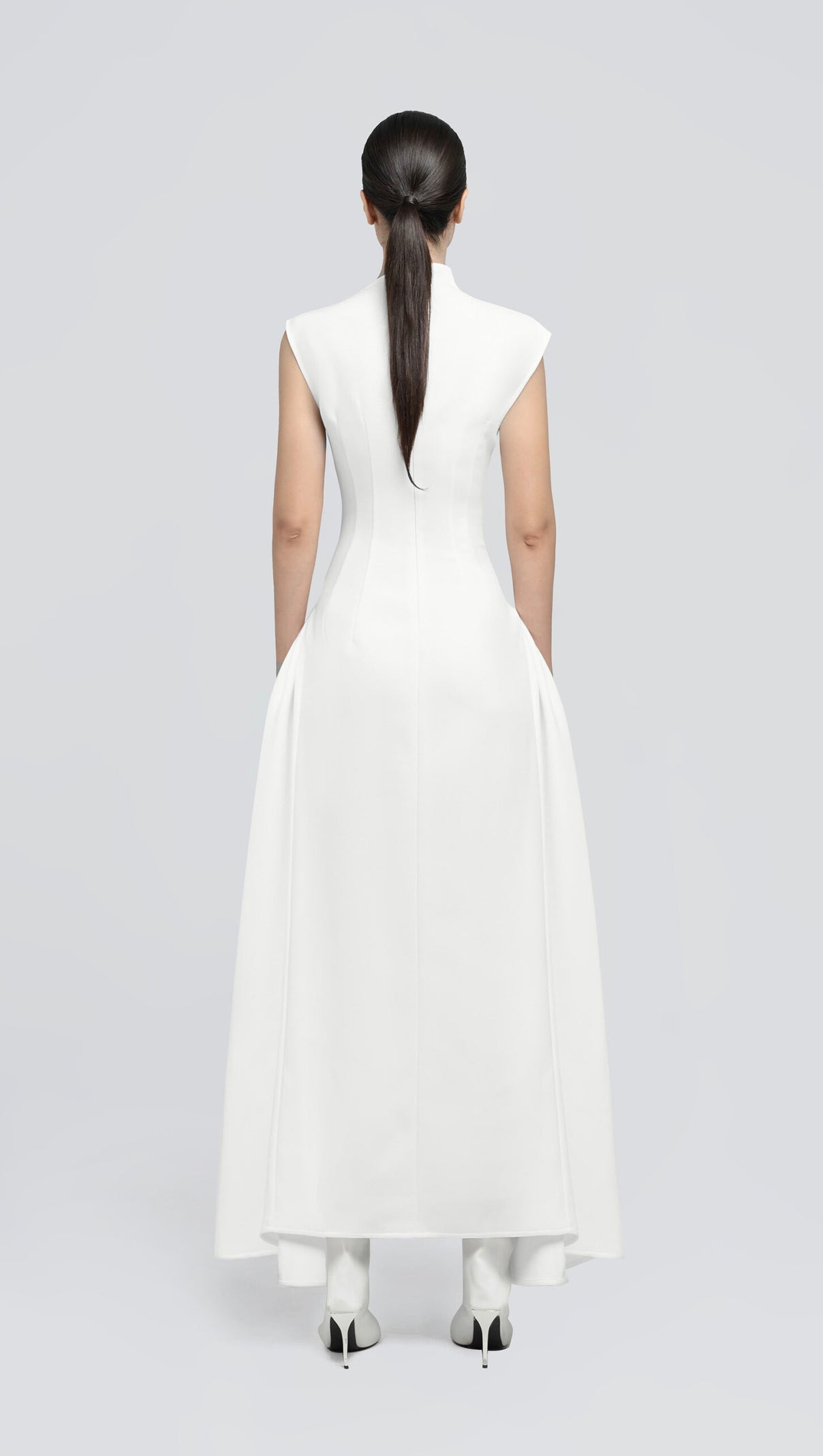 Skater-Maxikleid Weiß 