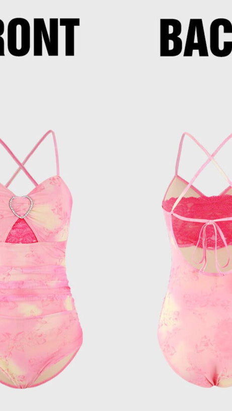 DUY PINK ONE-PIECE SWIMSUIT