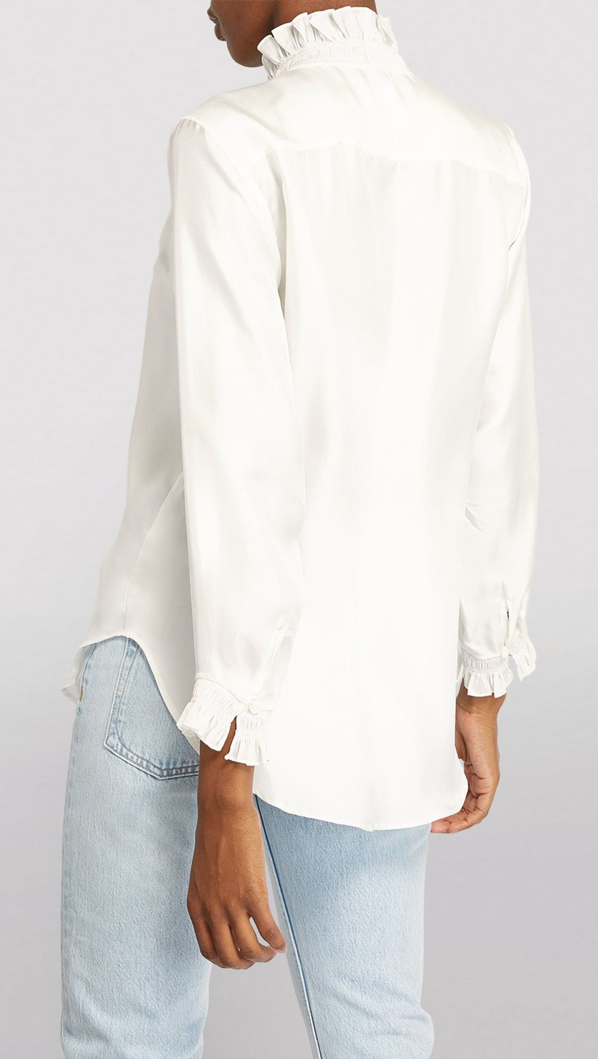 AIIZIE RUFFLED TRIM SILK SHIRT - product image
