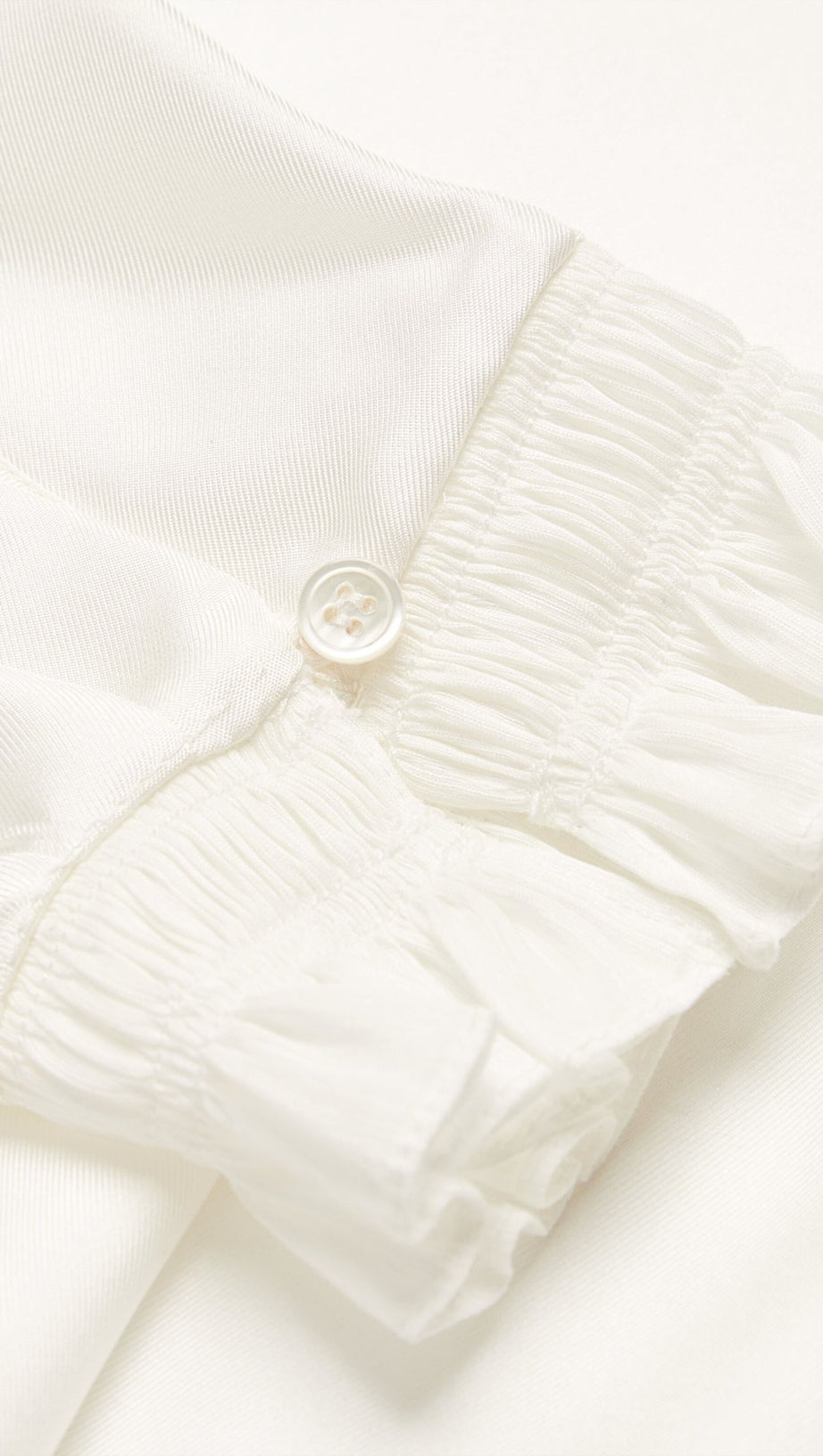 RUFFLED TRIM SILK SHIRT