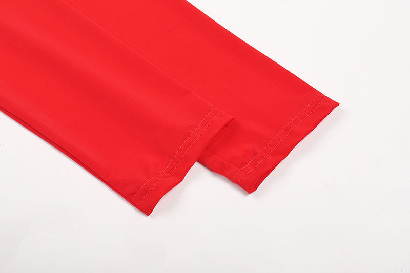 MINI ABITO ROSSO CON CAPPUCCIO E PIEGHE