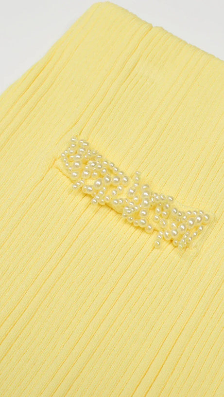 Buttery Yellow Ribbed Knit Cardigan & Mini Skirt Set - Chic 2-Piece Outfit