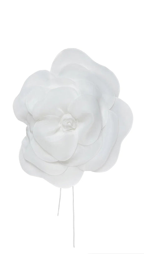 3D WHITE FLOWER ONE-SHOULDER MAXI DRESS IN BLACK