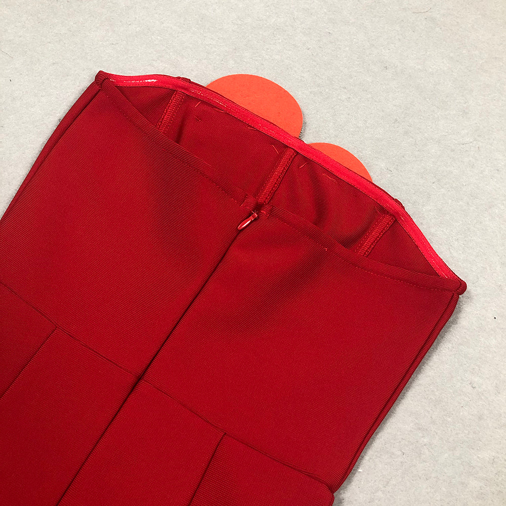 AIIZIE HEART-EMBELLISHED STRAPLESS MINI DRESS IN RED - product image