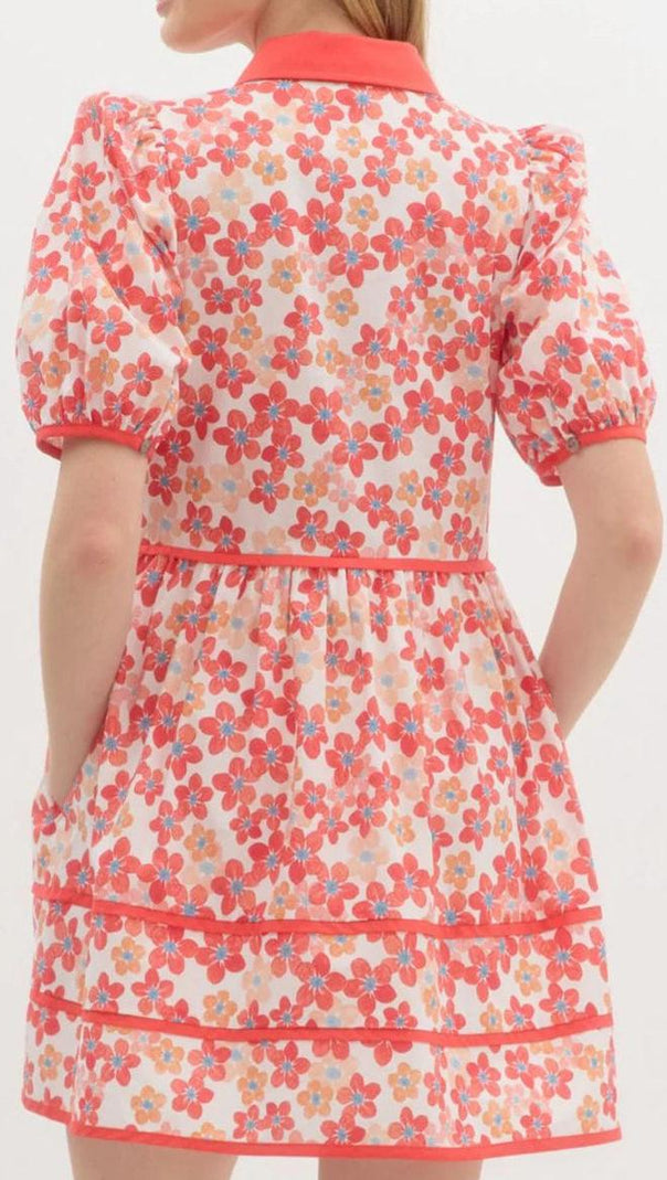 AIIZIE FLORAL PRINT COLLARED MINI DRESS - product image