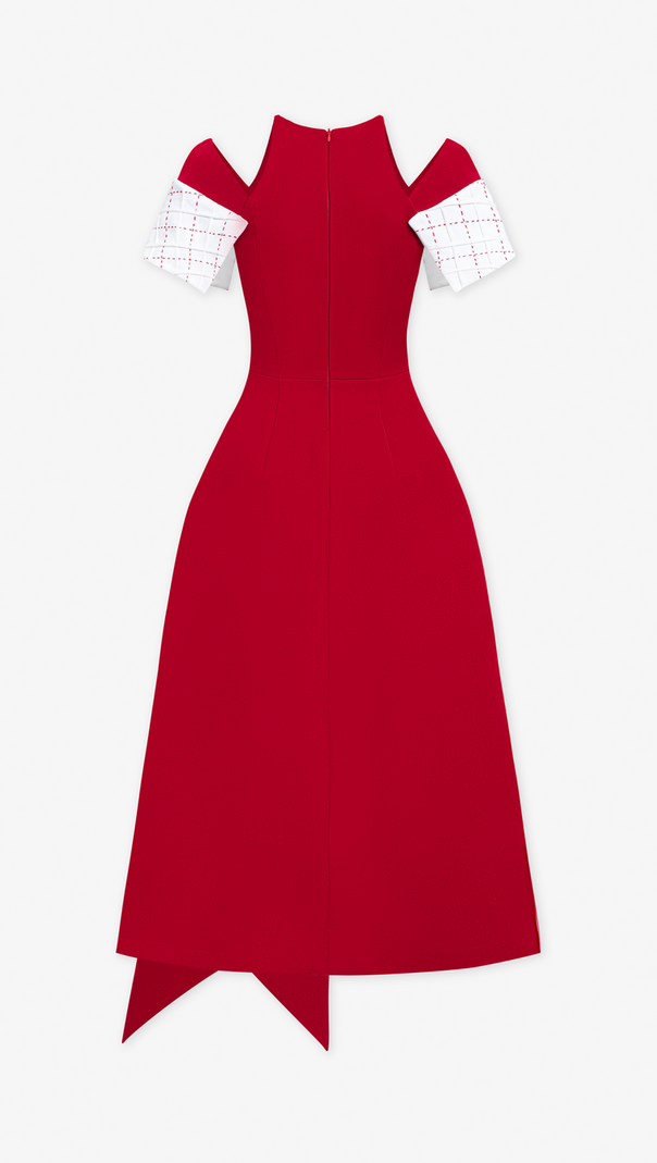AIIZIE TIFFANY TWO-TONE SLIT MIDI DRESS - product image