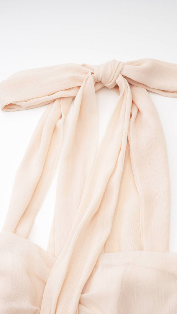 AIIZIE BACKLESS BANDAGE MINI DRESS IN NEUTRALS - product image