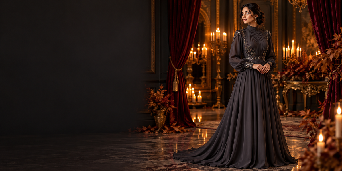AIIZIE Midnight Romance Halloween eveningwear campaign