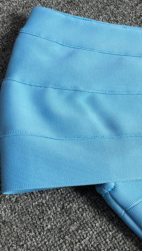 ABIGAIL ONE-SHOULDER BANDAGE MIDI DRESS IN BLUE