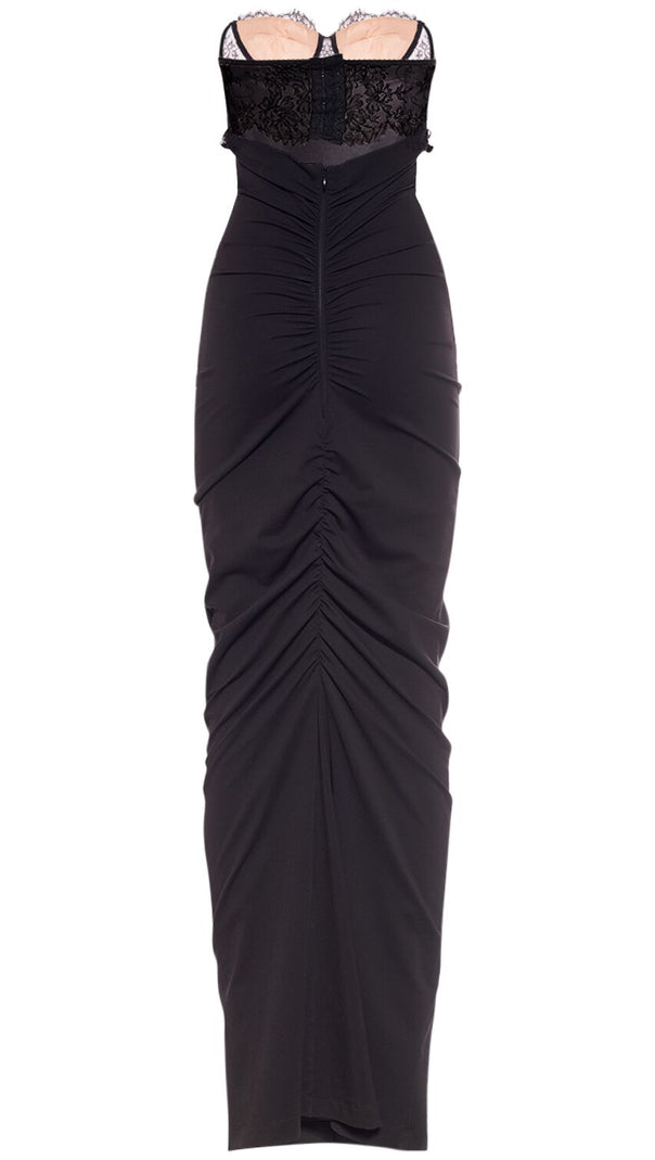 AIIZIE GWENDOLYN STRETCH JERSEY STRAPLESS MAXI DRESS IN BLACK - product image