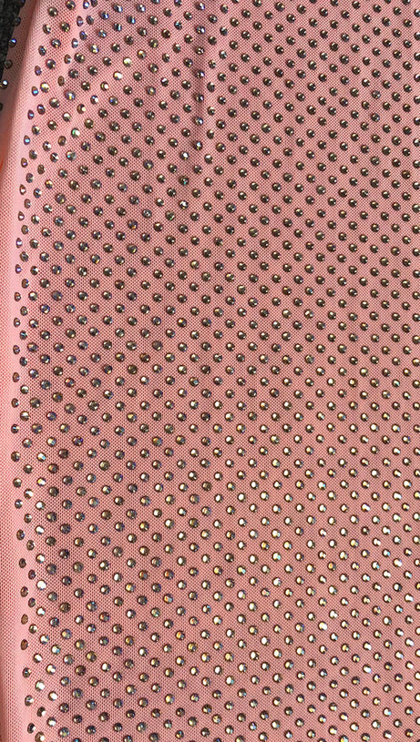 ORANGE CRYSTAL-EMBELLISHED BODYCON MIDI DRESS