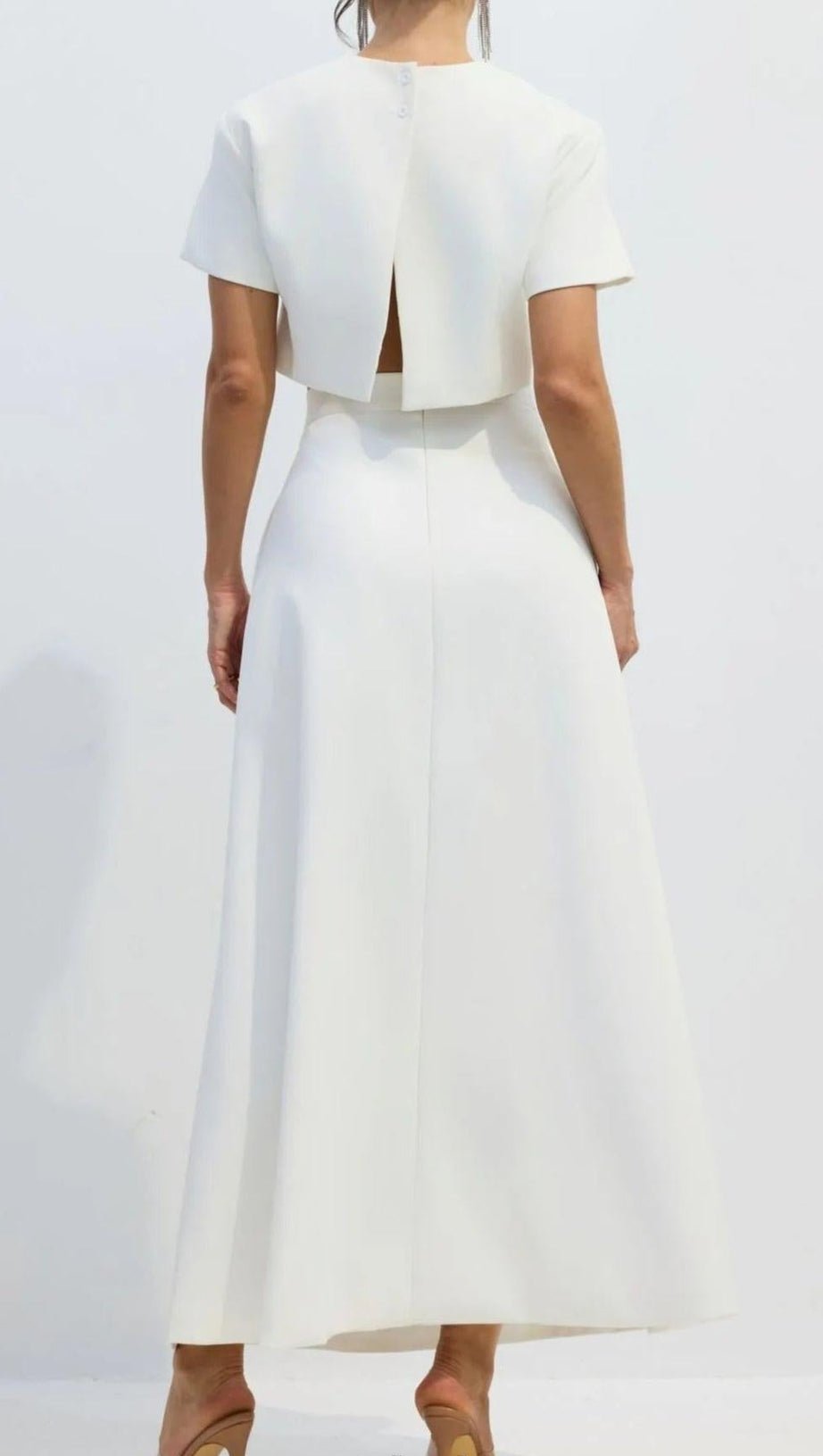 INDIE APPLIQUÉ SLEEVE IRIS PRINT SET IN WHITE