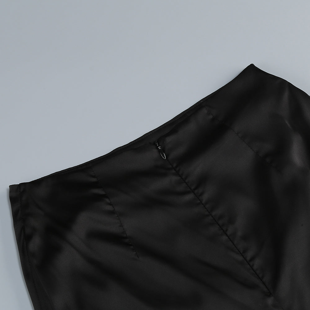 3D-Weißblumen-One-Shoulder-Maxikleid in Schwarz