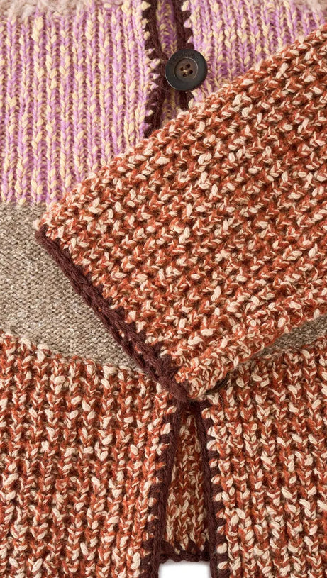 HASEL MULTI-COLOR STRIPED KNIT CARDIGAN - CHIC BOHO LAYERING FOR WOMEN