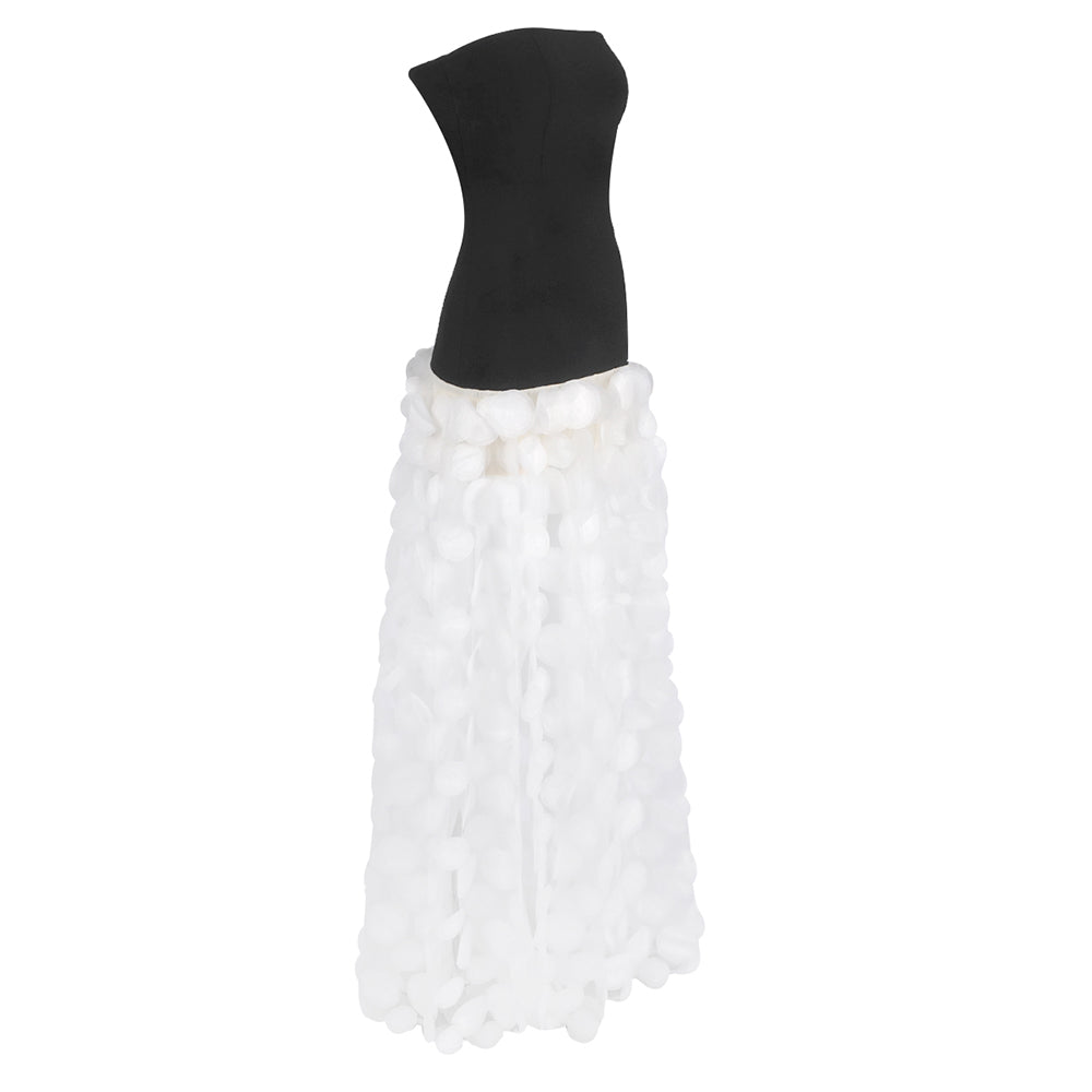 Trägerloses A-Linien-Maxikleid Weiß 
