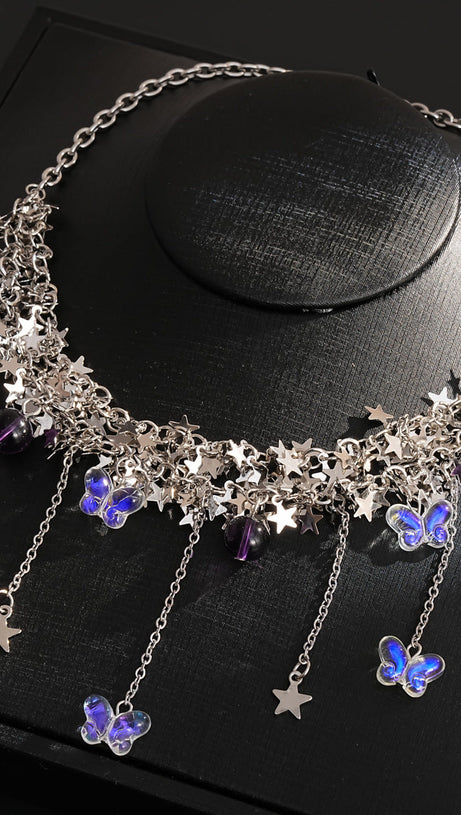 Jory Celestial Star & Butterfly Layered Choker Necklace for Women