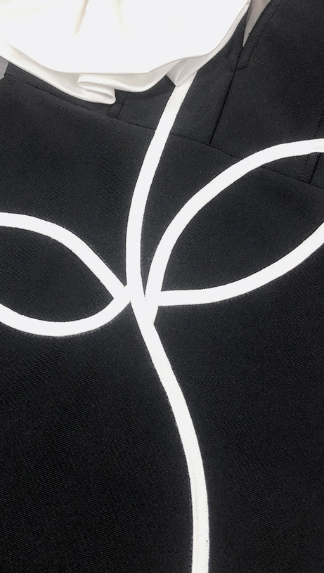 TINA 3D FLOWER EMBELLISHED STRAPLESS HALTER MINI DRESS