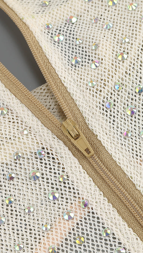 ADORA VICKY CUTOUT SEQUIN RHINESTONE MINI DRESS