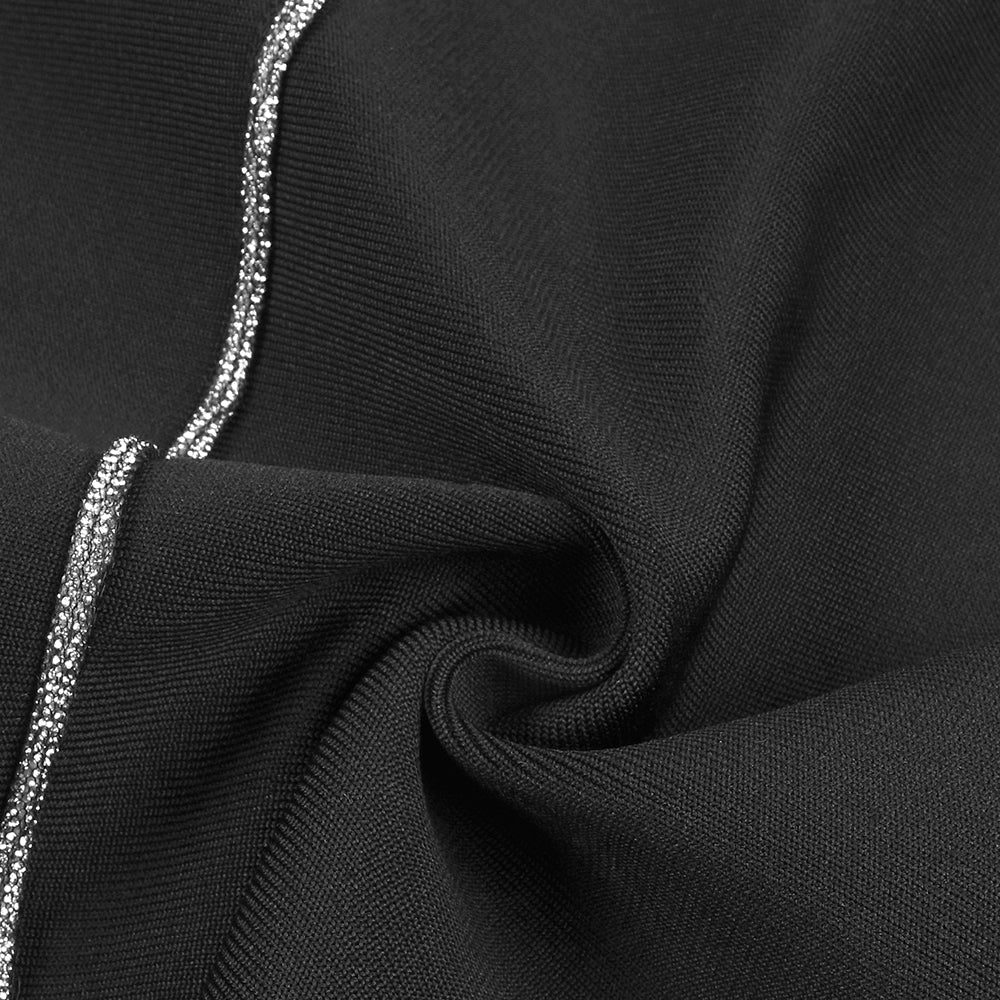 AIIZIE SILVER TRIM FLORAL BUSTIER MIDI DRESS IN BLACK - product image