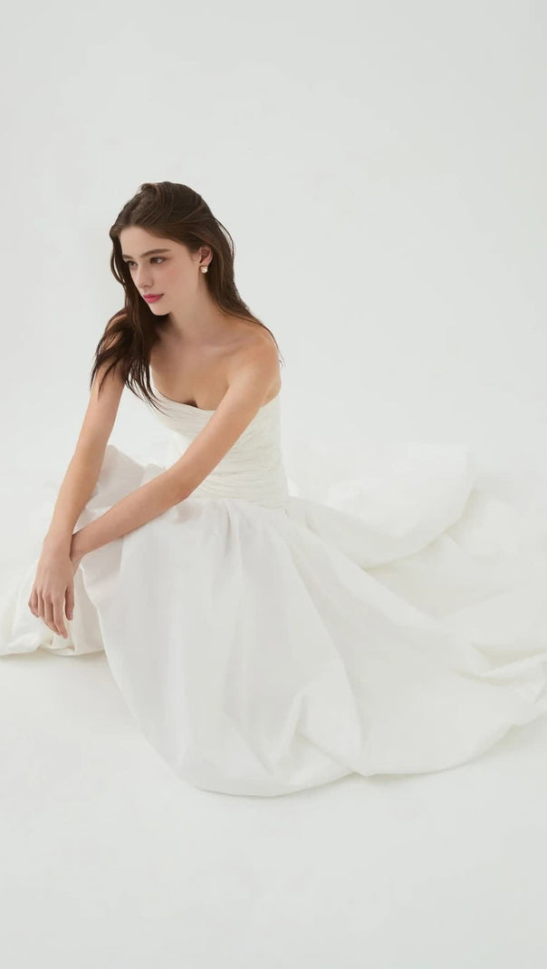 AIIZIE NANCY BUBBLE HEM MAXI DRESS IN IVORY - product image