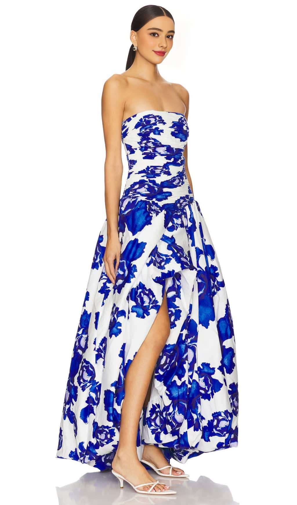 nancy Violette  Bubble Hem Maxi Dress in cobalt