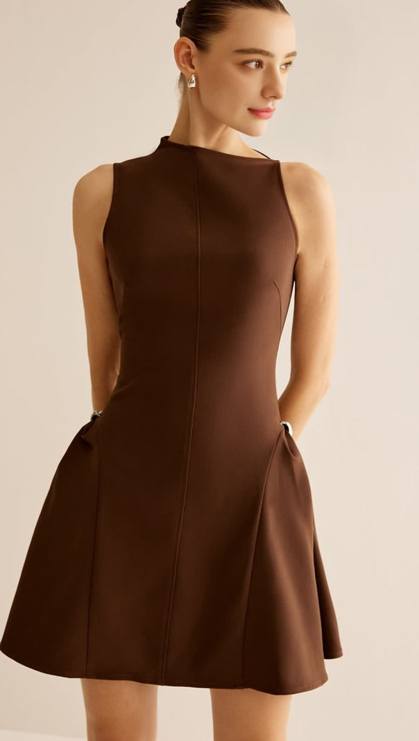 AIIZIE ASYMMETRICAL FLARED MINI DRESS - product image