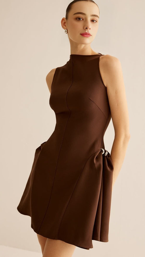 AIIZIE ASYMMETRICAL FLARED MINI DRESS - product image