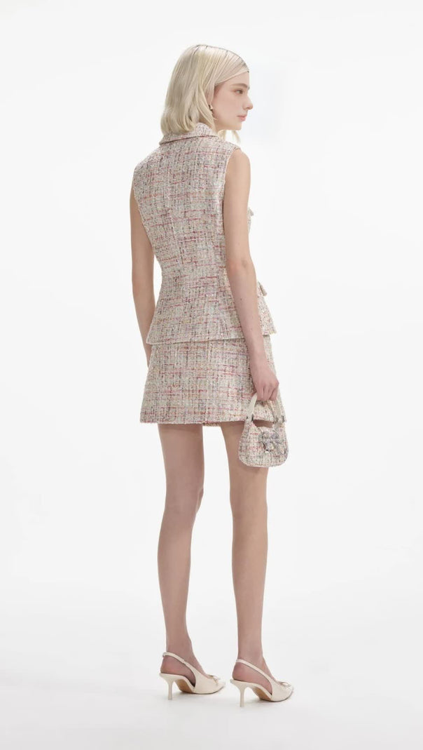 AIIZIE PASTEL BOUCLE TAILORED MINI DRESS - product image