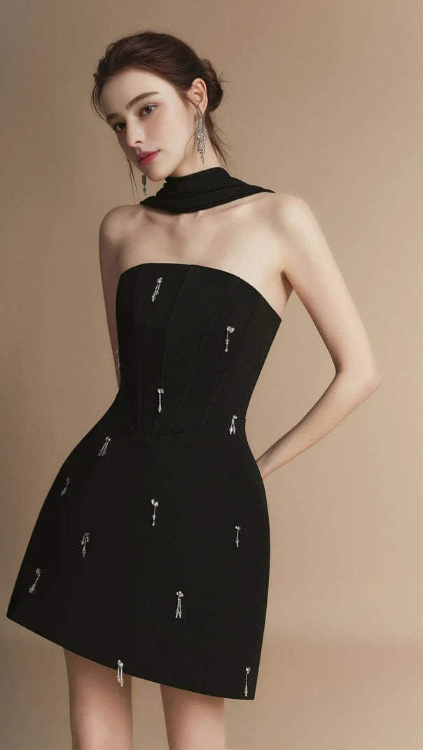 AIIZIE SOPHIA A-LINE SLEEVELESS POLYESTER MINI DRESS - product image